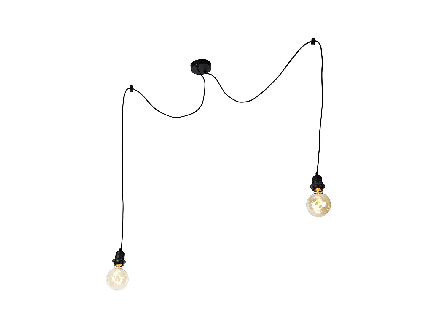 Suspension moderne noire à 2 lumières - Cava
