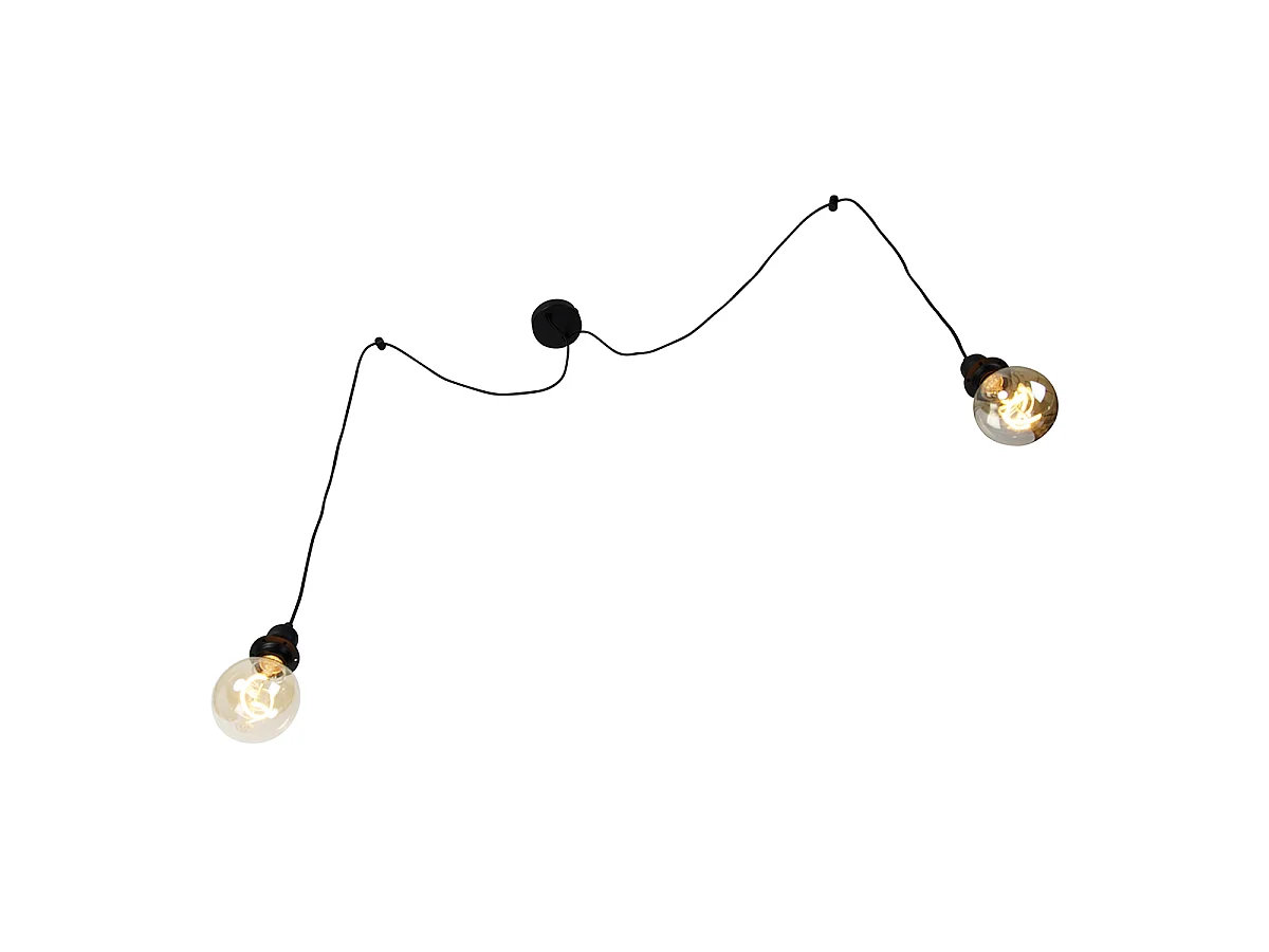 Suspension noire 2 lumières - Cava