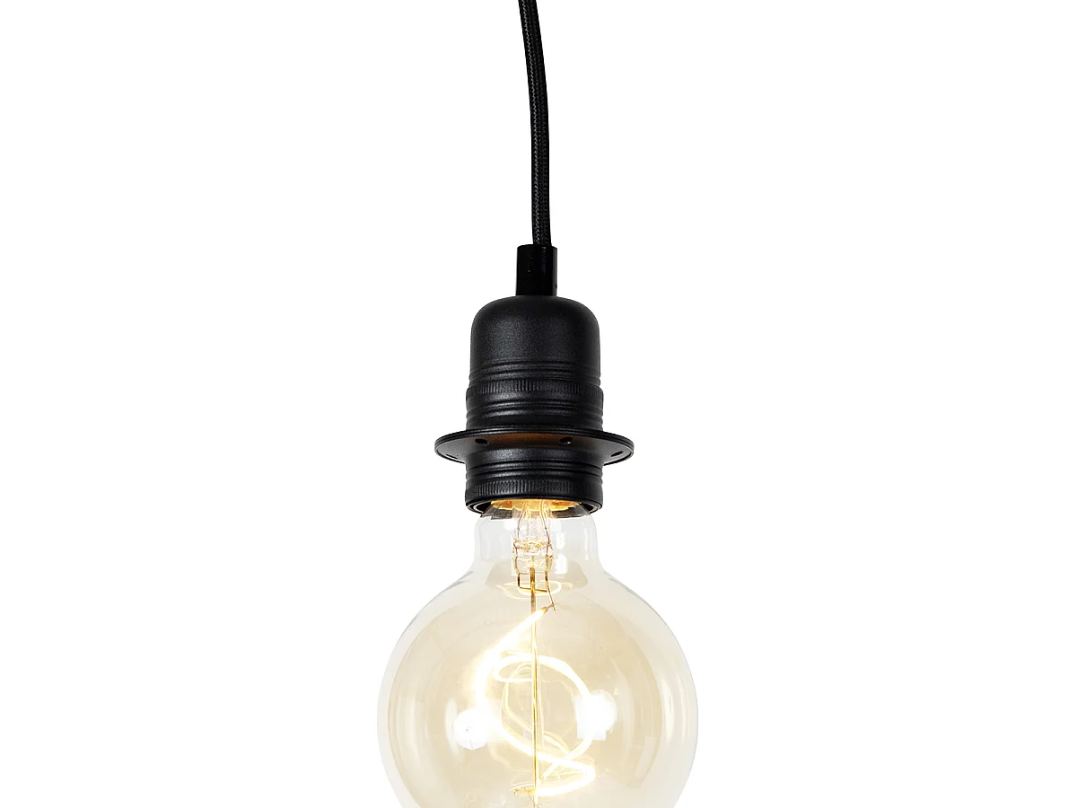 Suspension noire 2 lumières - Cava