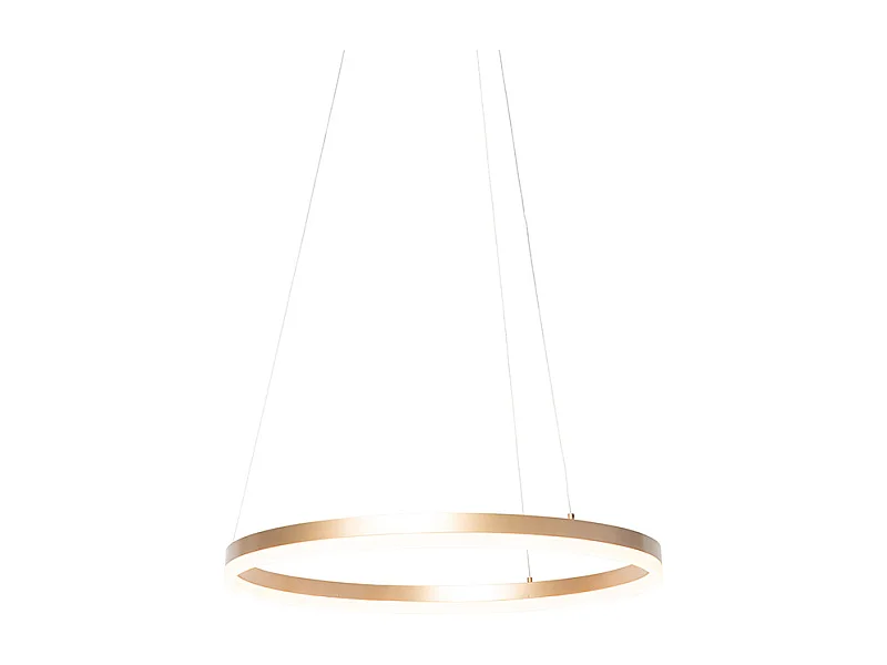 Lampe à suspension design or 60 cm avec LED 3 marches dimmable - ANELLO