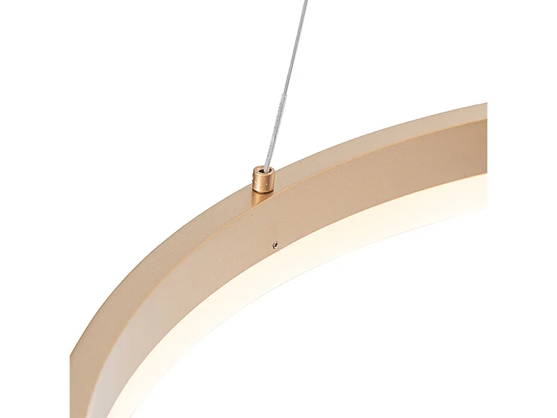 Lampe à suspension design or 60 cm avec LED 3 marches dimmable - ANELLO