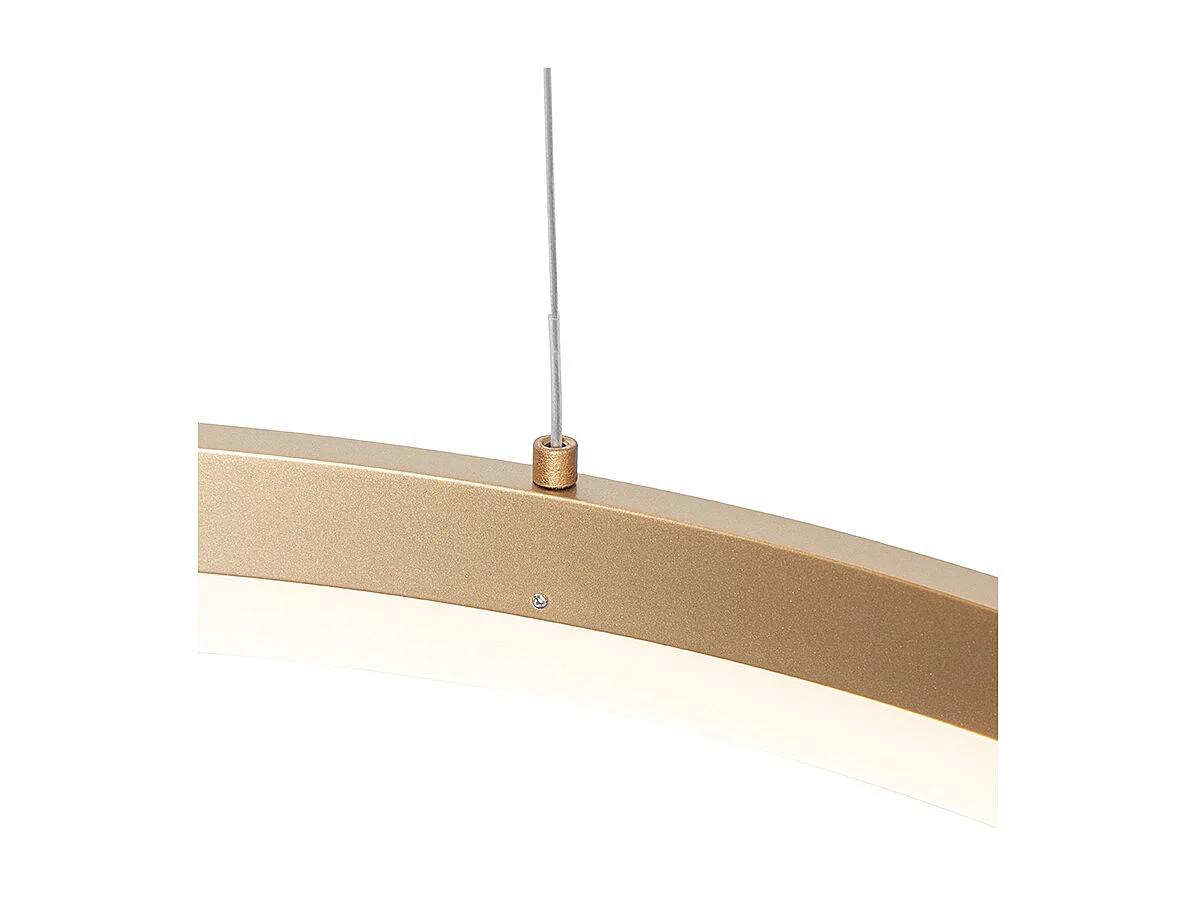 Lampe à suspension design or 60 cm avec LED 3 marches dimmable - ANELLO