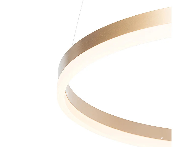 Suspension design dorée 60 cm avec LED intégrée à 3 niveaux de luminosité - Anello