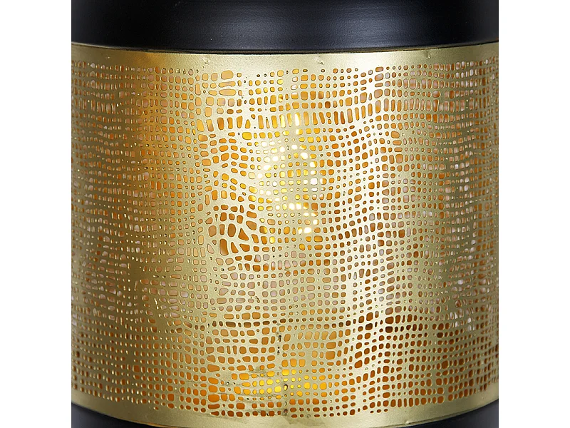 Suspension vintage noire avec laiton oblongue 3 lumières - Kayleigh