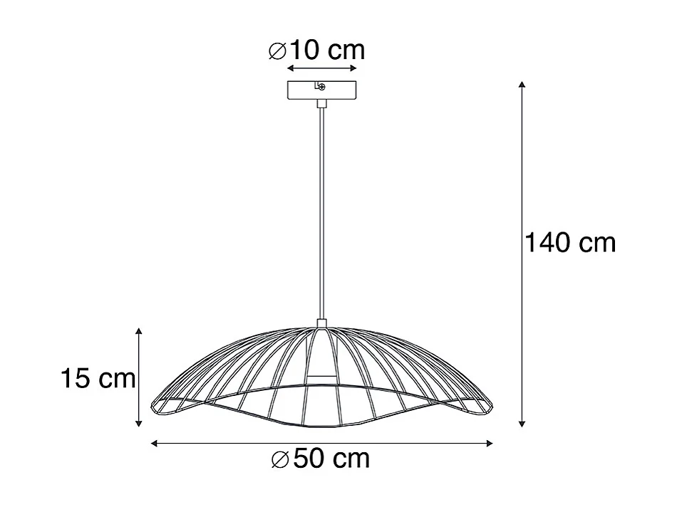 Suspension design noire 50 cm - Pua