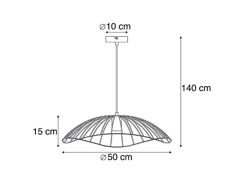 Suspension design noire 50 cm - Pua