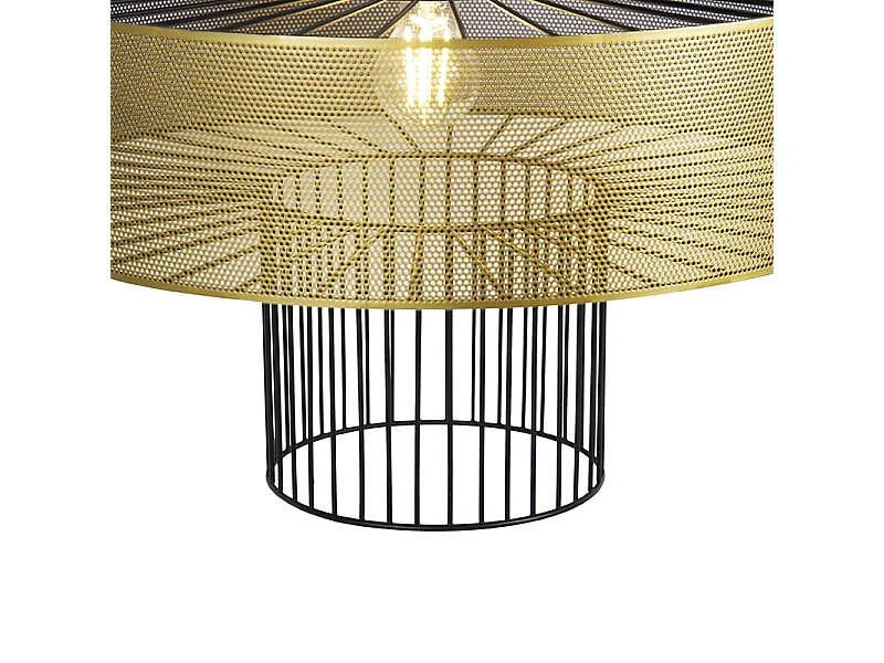 Lampe à suspension design or avec noir 50 cm - Tess