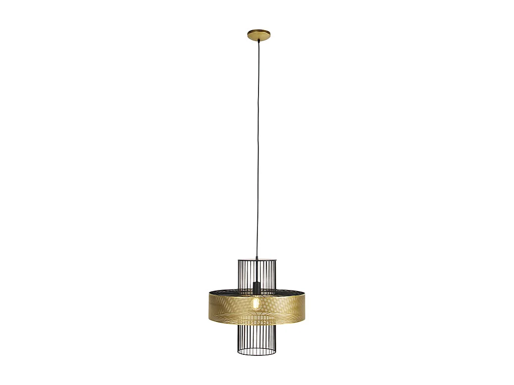 Suspension design dorée avec noir 50 cm - Tess