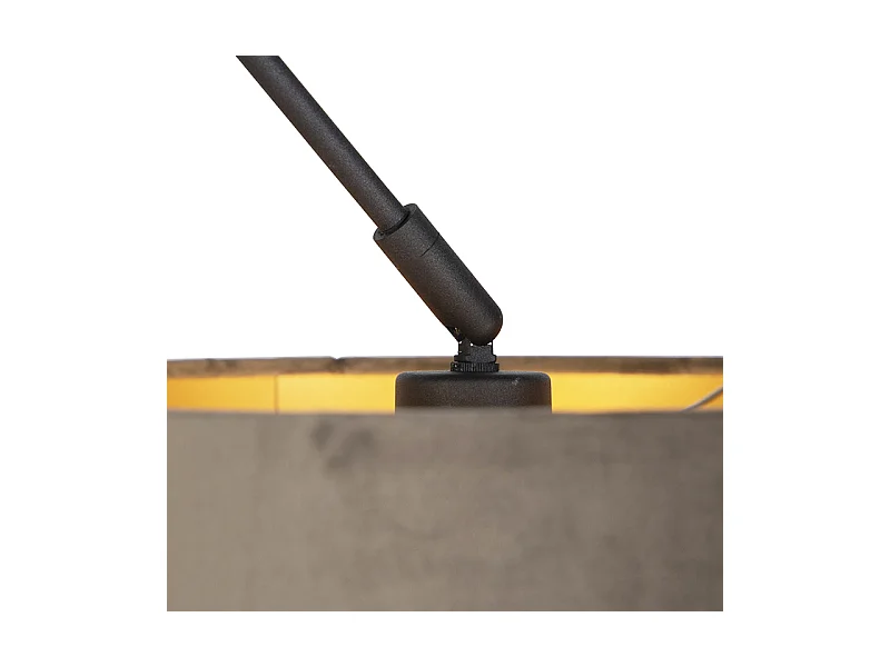 Suspension avec abat-jour velours taupe et or 35 cm - Blitz I noir