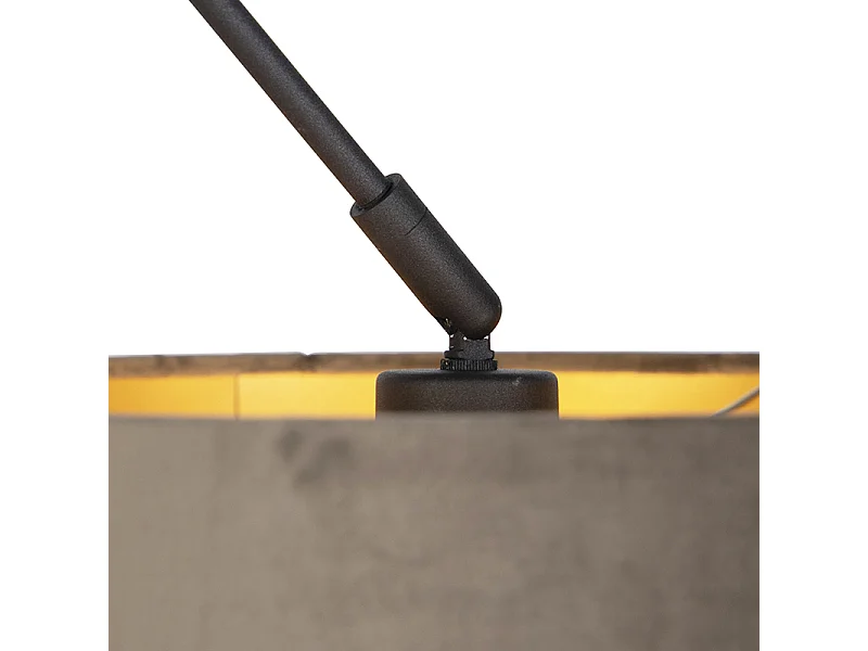 Suspension avec abat-jour velours taupe et or 35 cm - Blitz I noir
