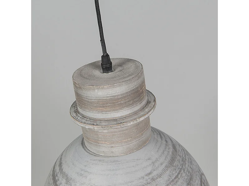 Lot de 2 lampes suspendues country gris - Dory