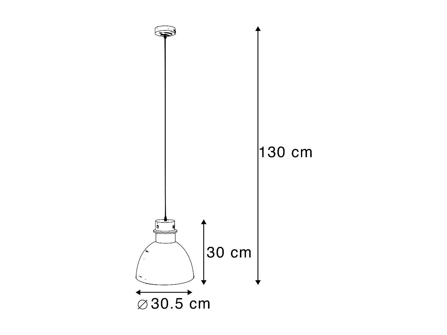 Lot de 2 lampes suspendues country gris - Dory