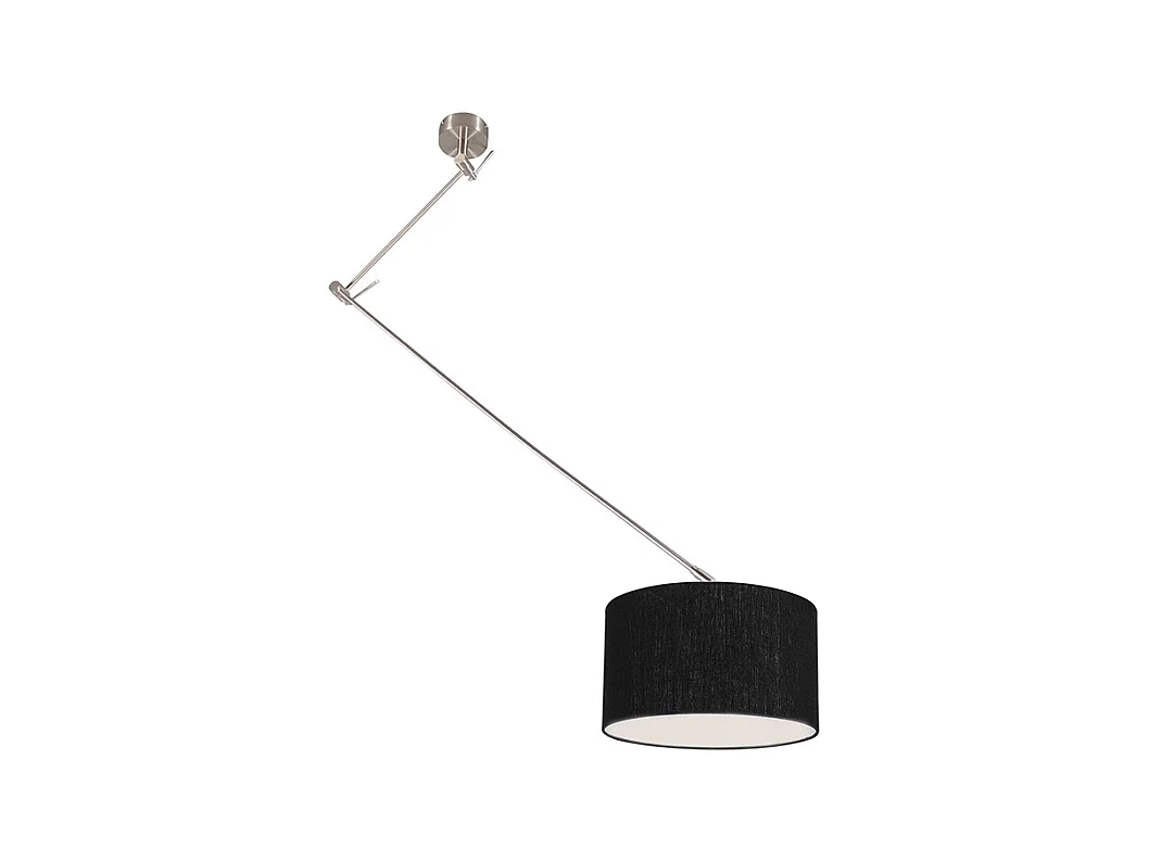 Lampe à suspension acier avec abat-jour 35 cm noir réglable - Blitz I