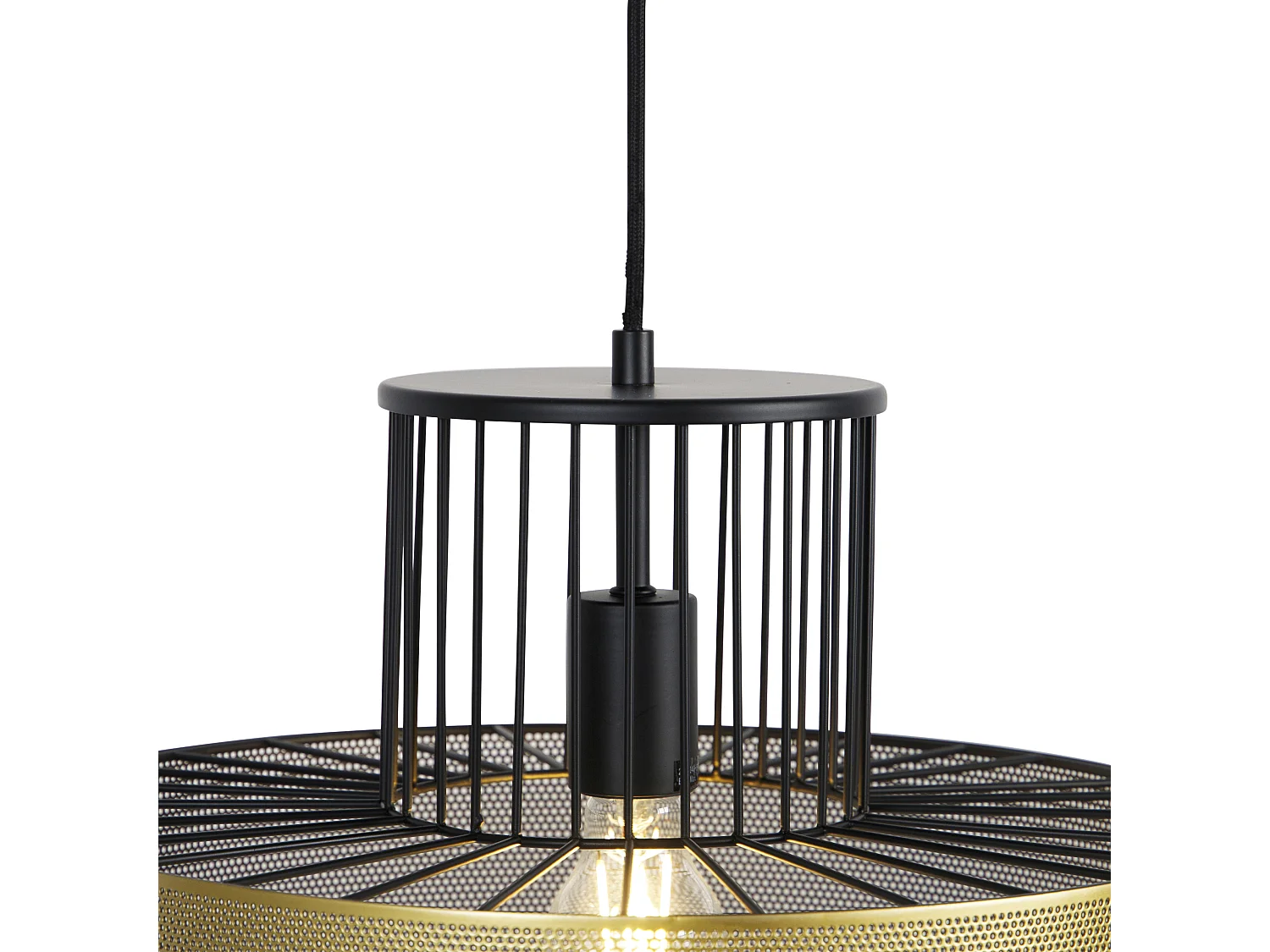 Suspension design dorée avec noir 40 cm - Tess