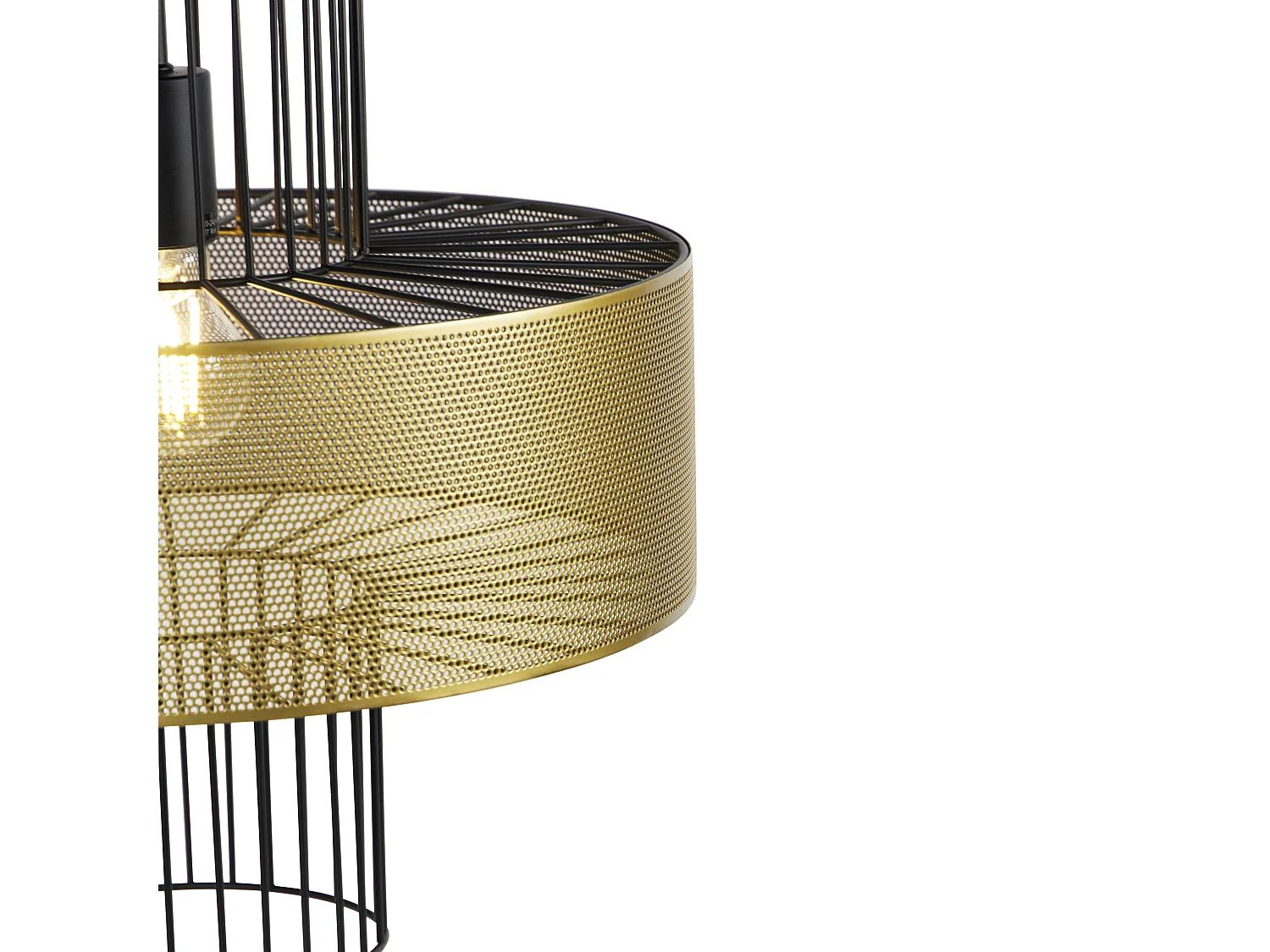 Suspension design dorée avec noir 40 cm - Tess