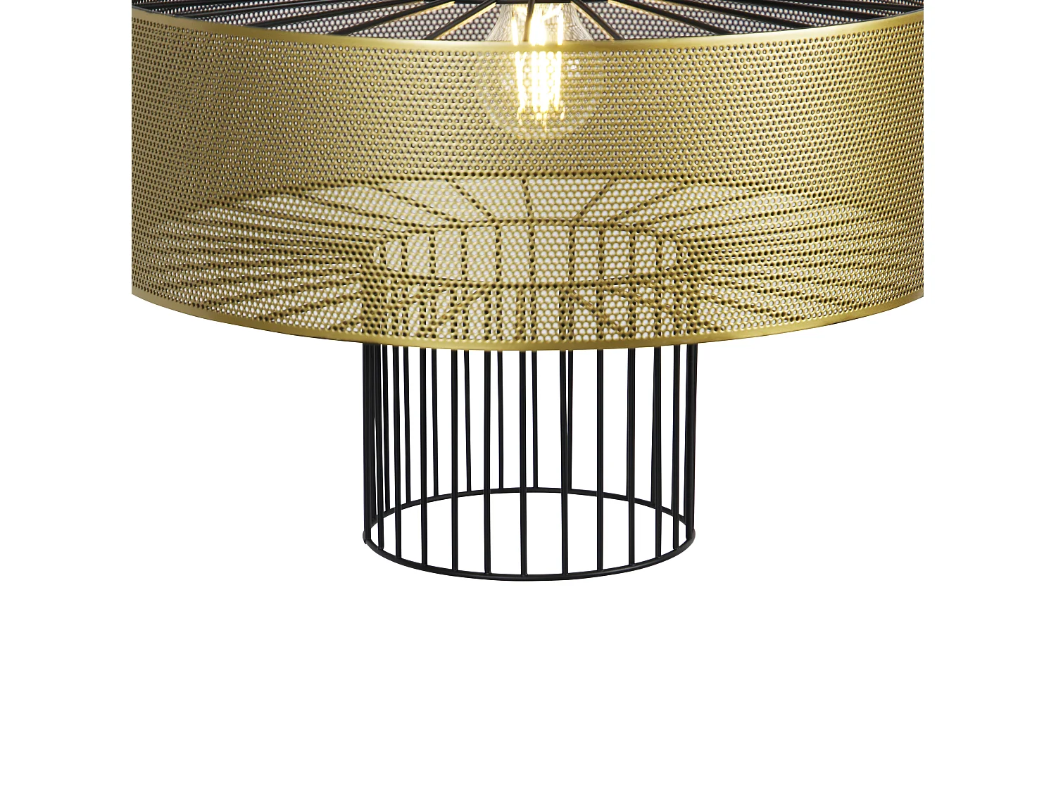 Suspension design dorée avec noir 40 cm - Tess