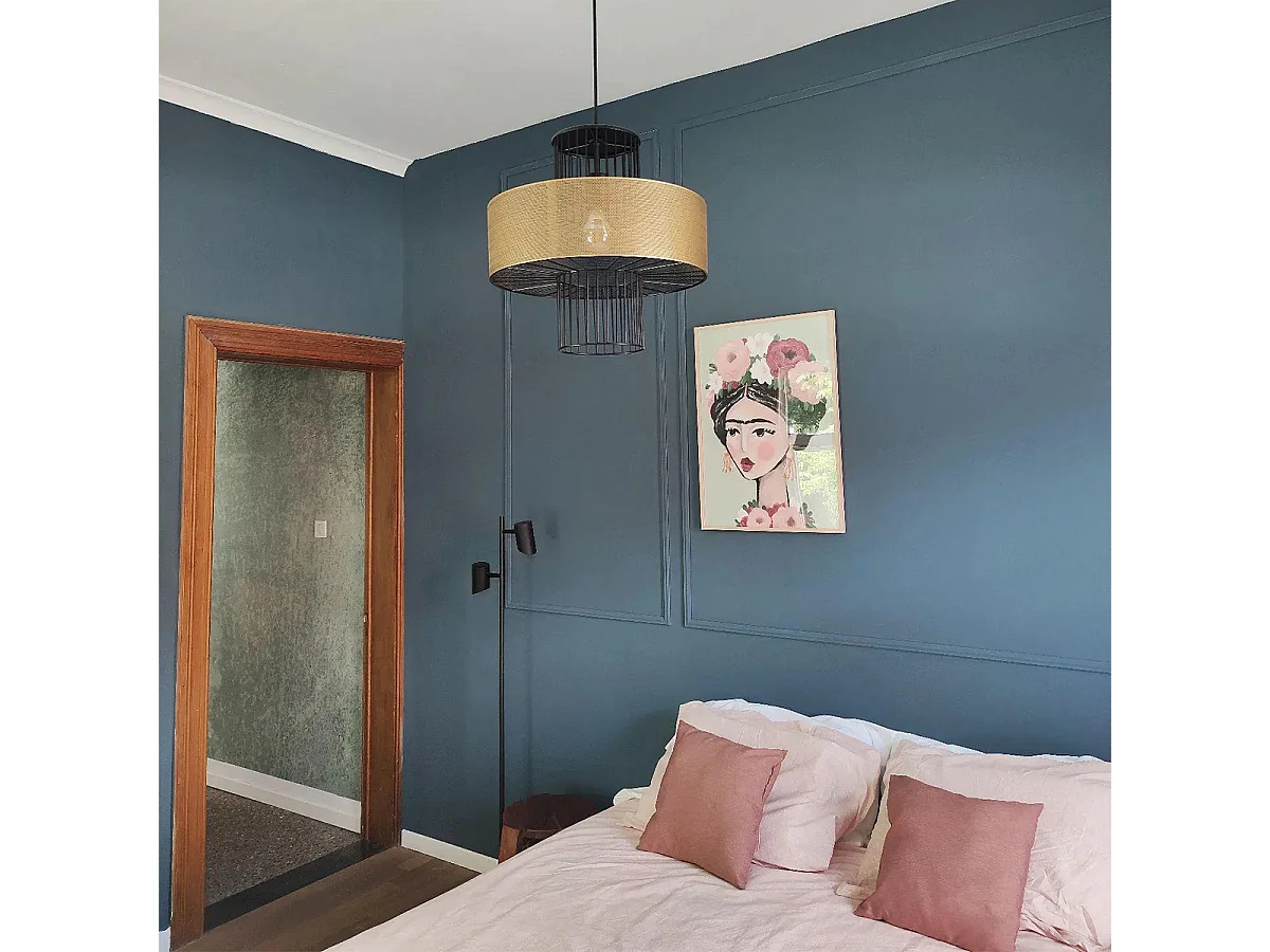 Suspension design dorée avec noir 40 cm - Tess