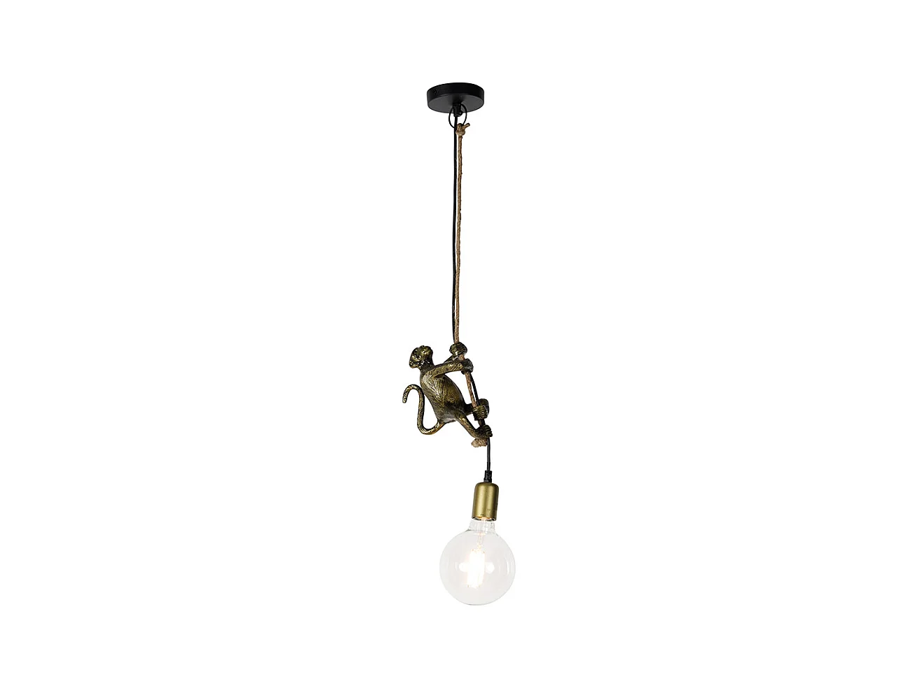 Suspension classique dorée avec corde - Animal Monkey