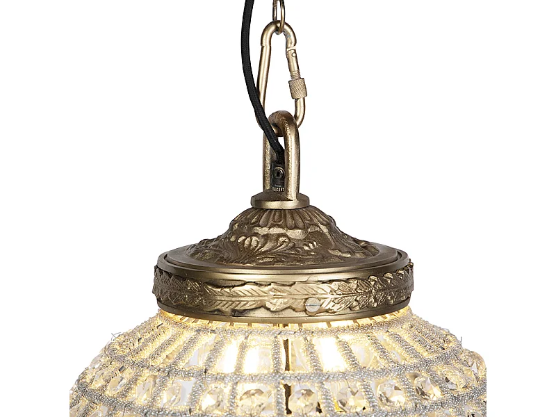 Suspension Art Déco cristal avec or 35 cm - KASBAH
