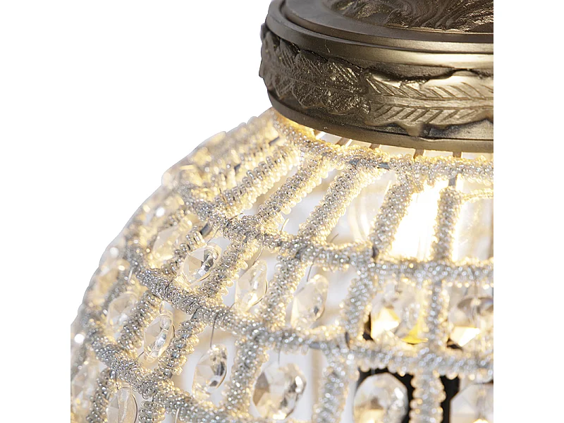 Suspension Art Déco cristal avec or 35 cm - KASBAH