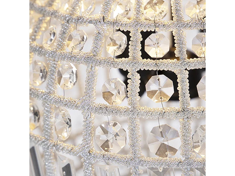 Suspension Art Déco cristal avec or 35 cm - Kasbah