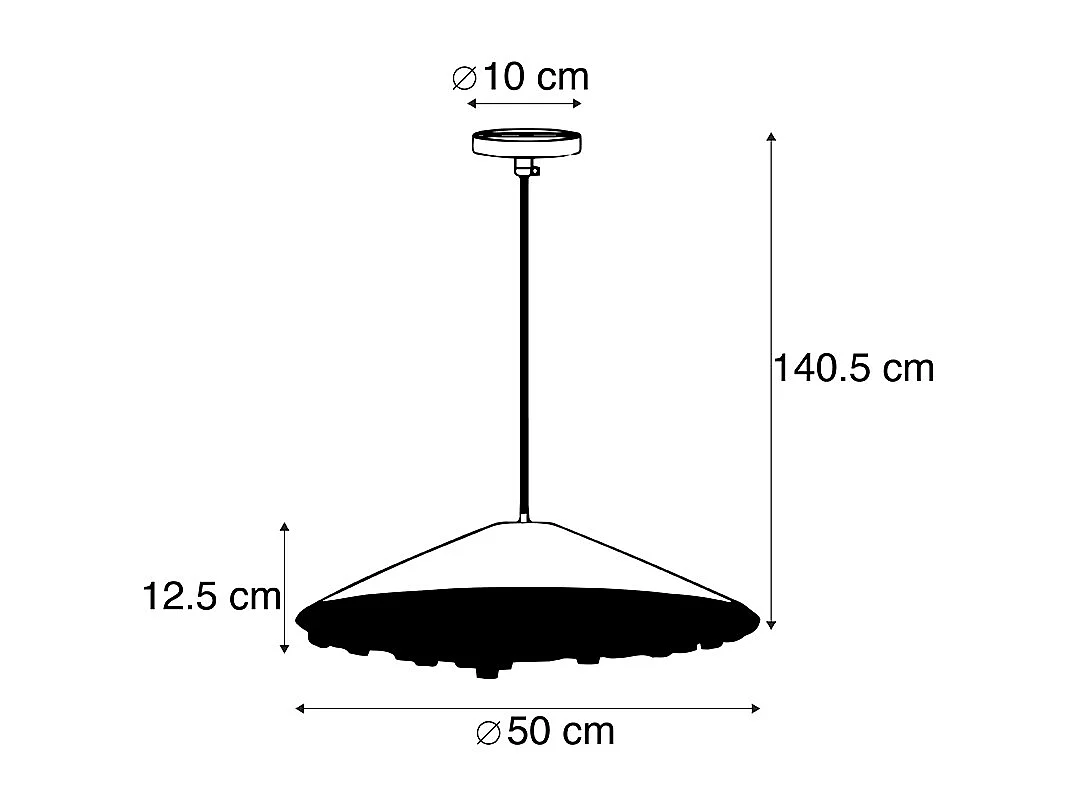 Lampe suspendue rétro en velours vert à volants - Volants