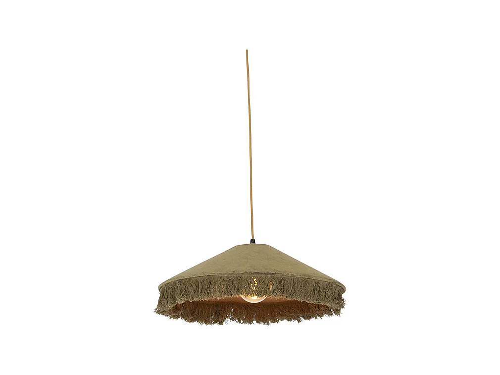 Lampe suspendue rétro en velours vert à volants - Volants