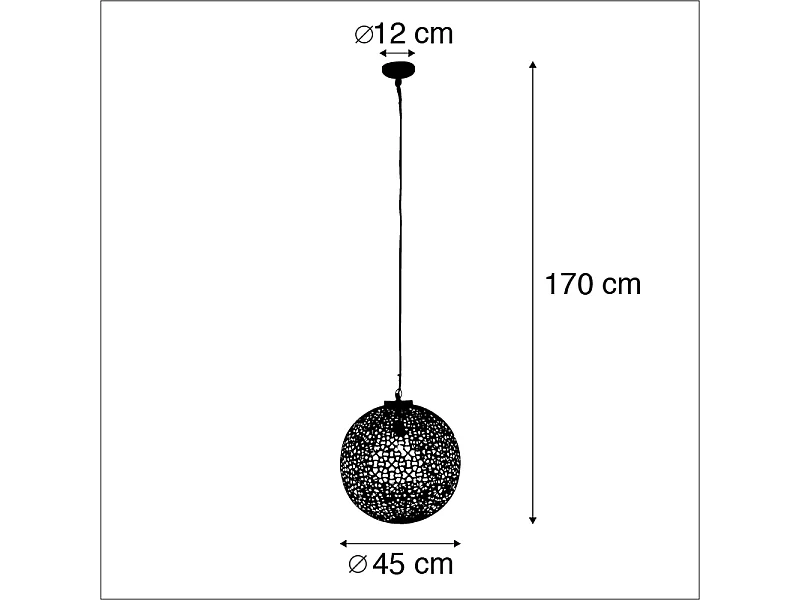 Suspension orientale noire avec or 45 cm - Radiante