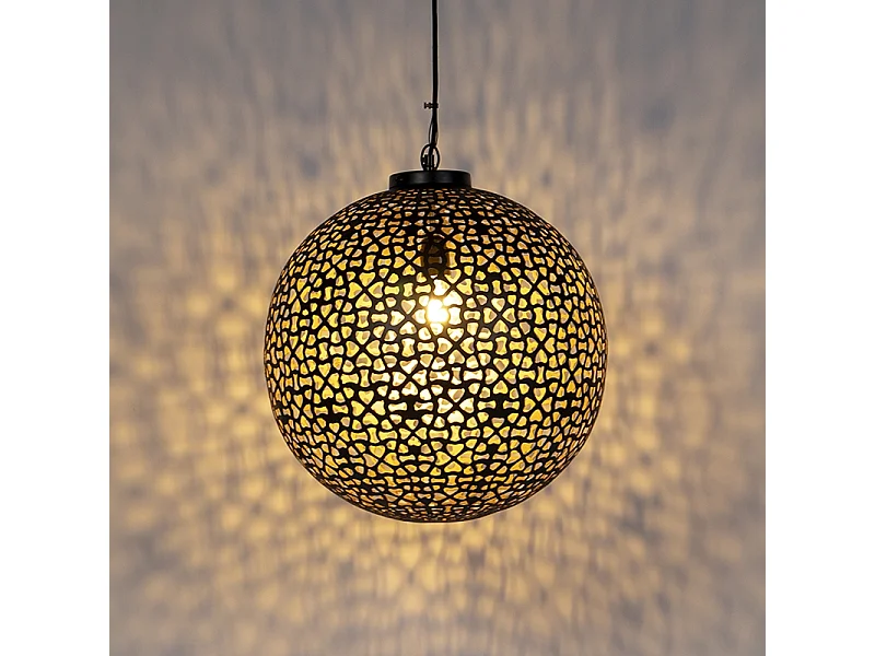 Suspension orientale noire avec dorure 45 cm - Radiante