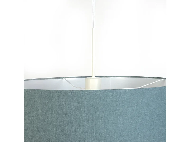 Suspension blanche avec abat-jour bleu 50 cm - Combi 1