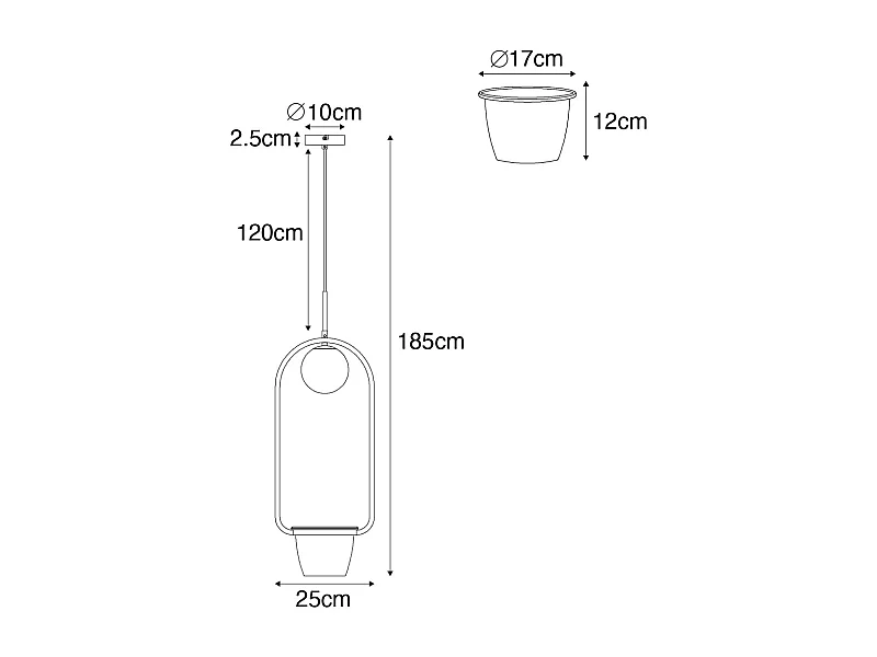 Suspension Art déco dorée avec verre blanc - Isabella