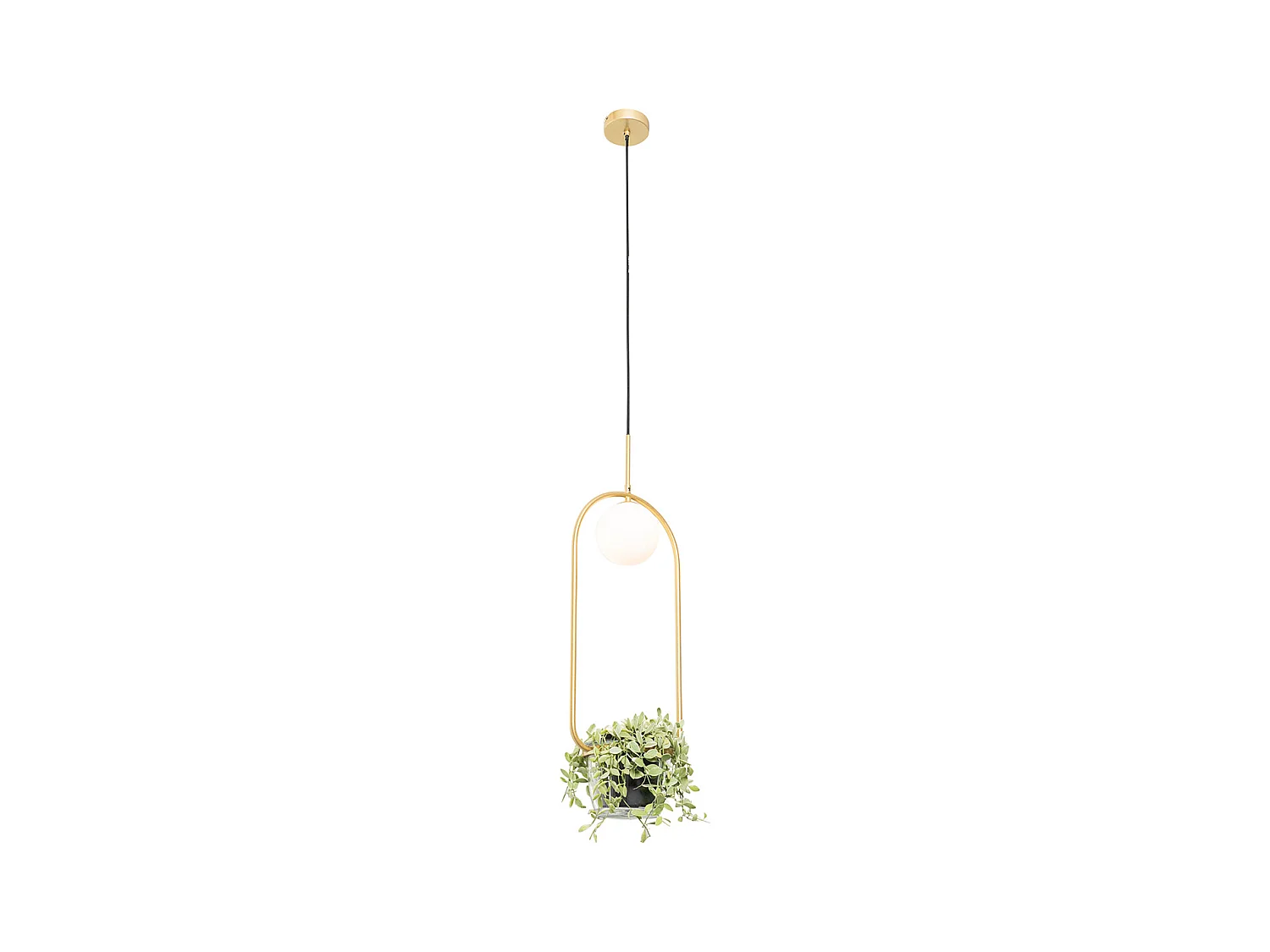 Suspension art déco or avec verre blanc - Isabella