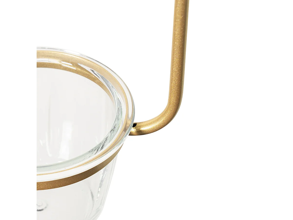 Suspension Art déco dorée avec verre blanc - Isabella