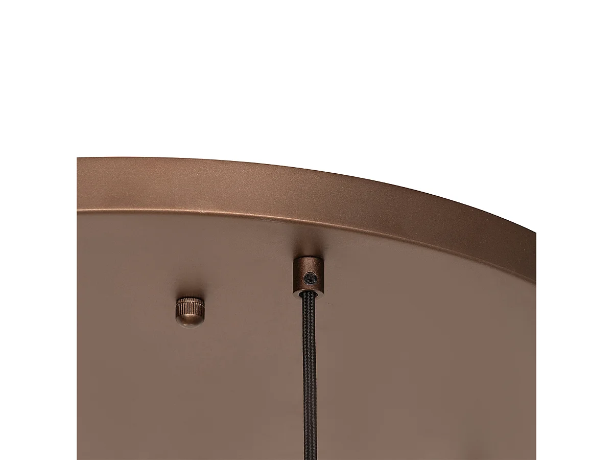 Suspension Art Déco bronze foncé avec verre ambré 7 lumières - Sandra