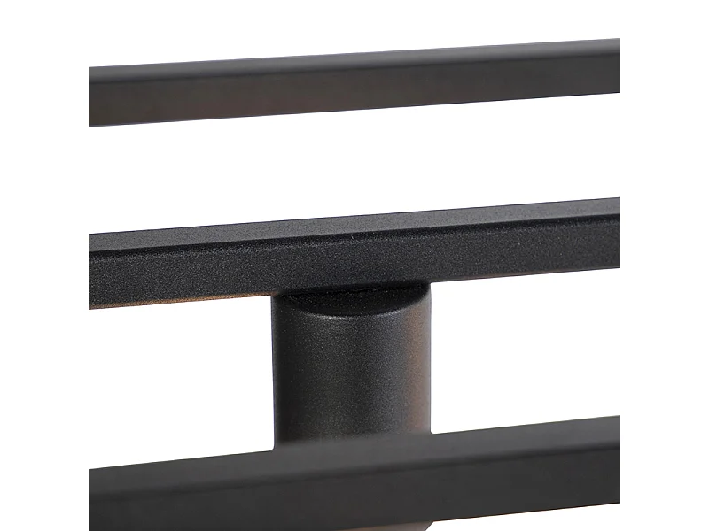 Lampe suspension rectangulaire moderne noire 5 lumières - Cage