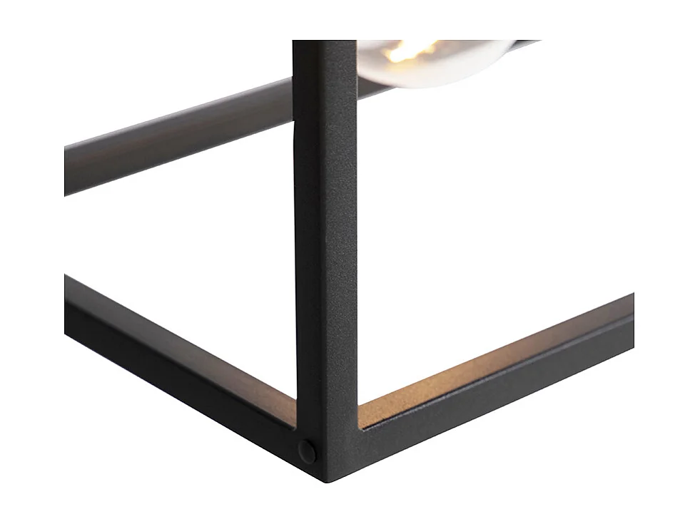 Suspension rectangulaire moderne noire 5 lumières - Cage