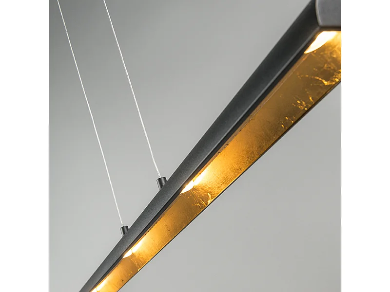 Suspension noire avec intérieur doré avec LED - Balo 4