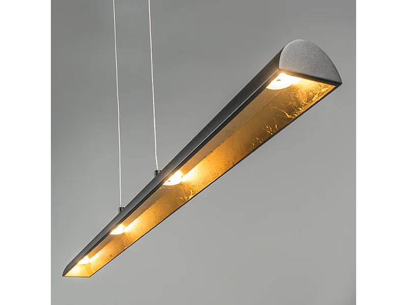 Suspension noire avec intérieur doré avec LED - Balo 4