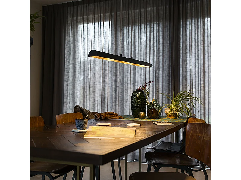 Suspension noire avec intérieur doré avec LED - Balo 4