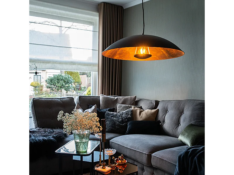 Suspension vintage noire avec or 60 cm - Emilienne Novo