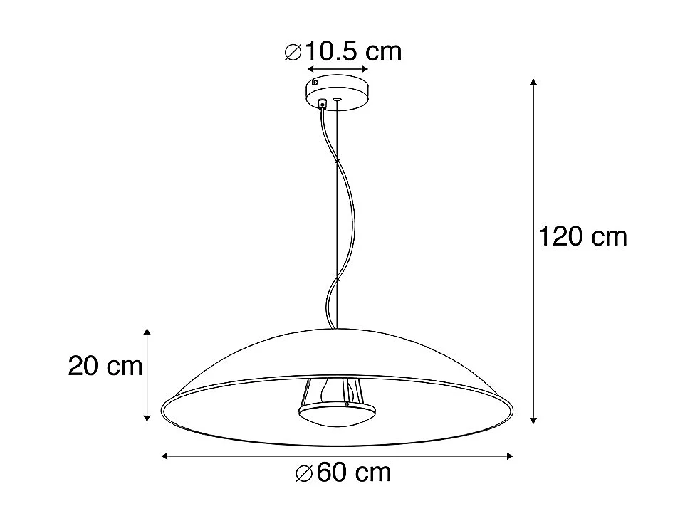 Suspension vintage noire avec or 60 cm - Emilienne Novo