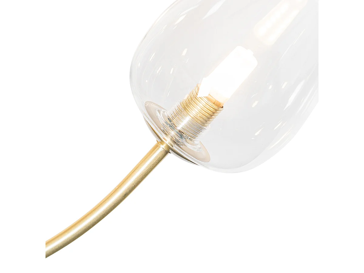 Suspension classique dorée avec verre 12 lumières - Elien