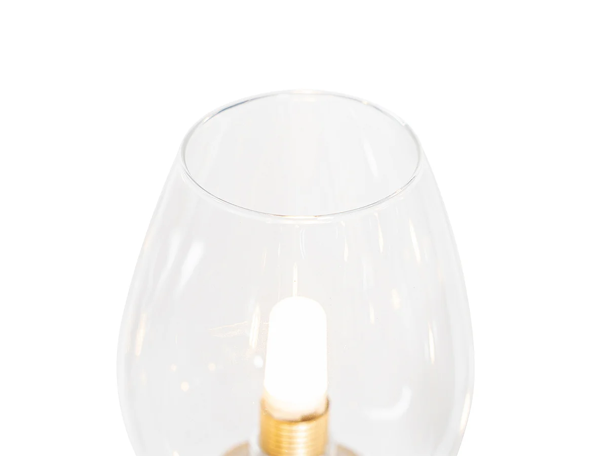 Suspension classique dorée avec verre 12 lumières - Elien