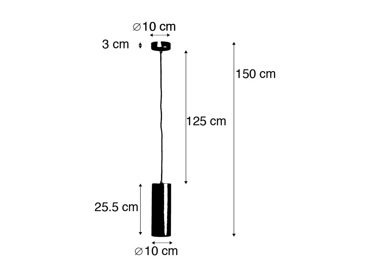 Suspension design blanche ronde GU10 50mm - Tubo
