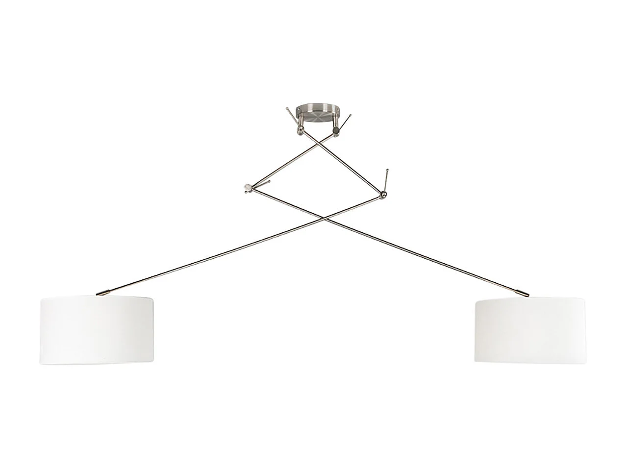 Lampe à suspension acier avec abat-jour 35 cm blanc réglable - Blitz II