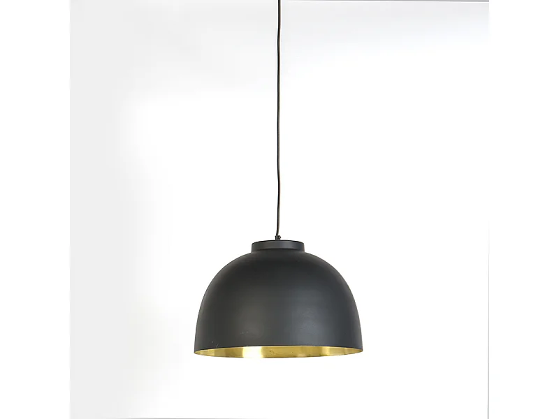 Suspension noire avec intérieur en laiton 40 cm - Hoodi