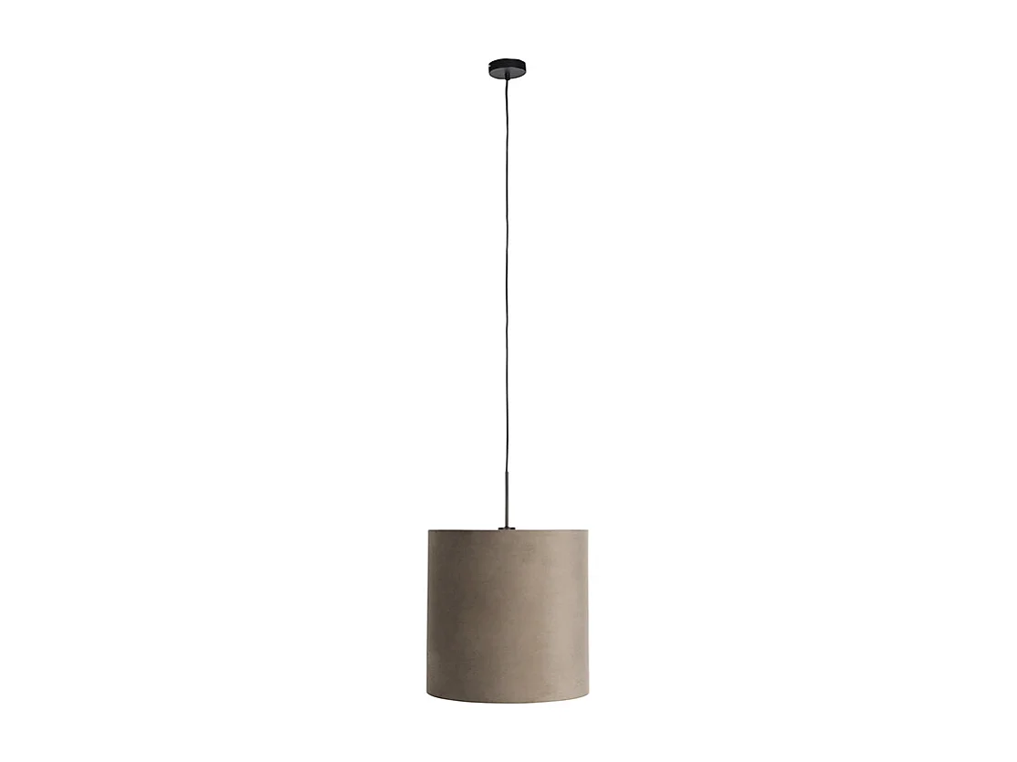 Suspension avec abat-jour velours taupe et or 40 cm - Combi