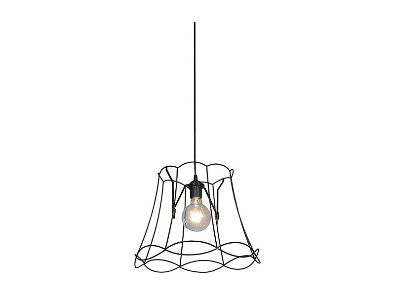 Lampe suspendue rétro noire 40 cm - Granny Frame