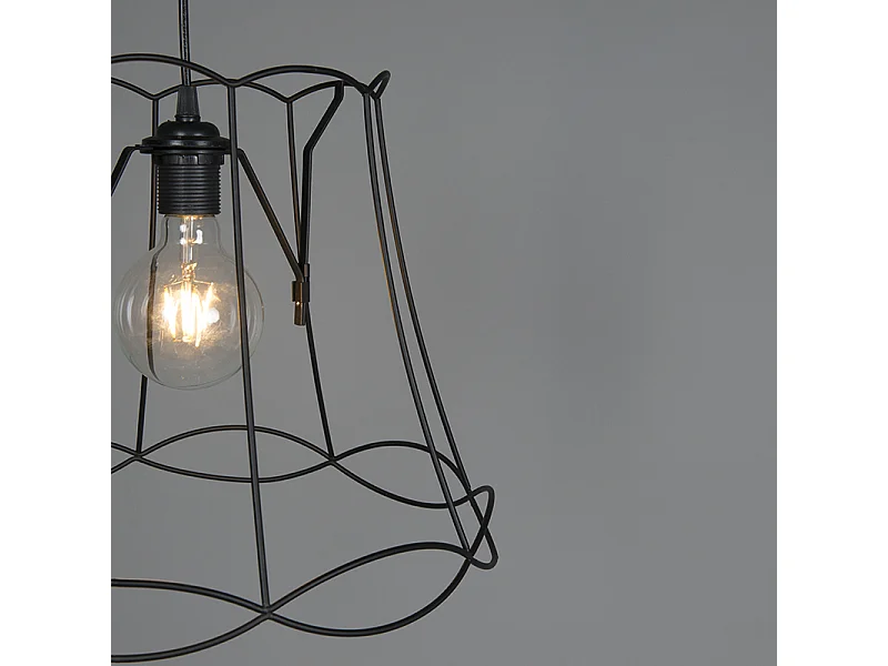 Lampe suspendue rétro noire 40 cm - Granny Frame