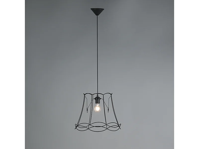 Lampe suspendue rétro noire 40 cm - Granny Frame